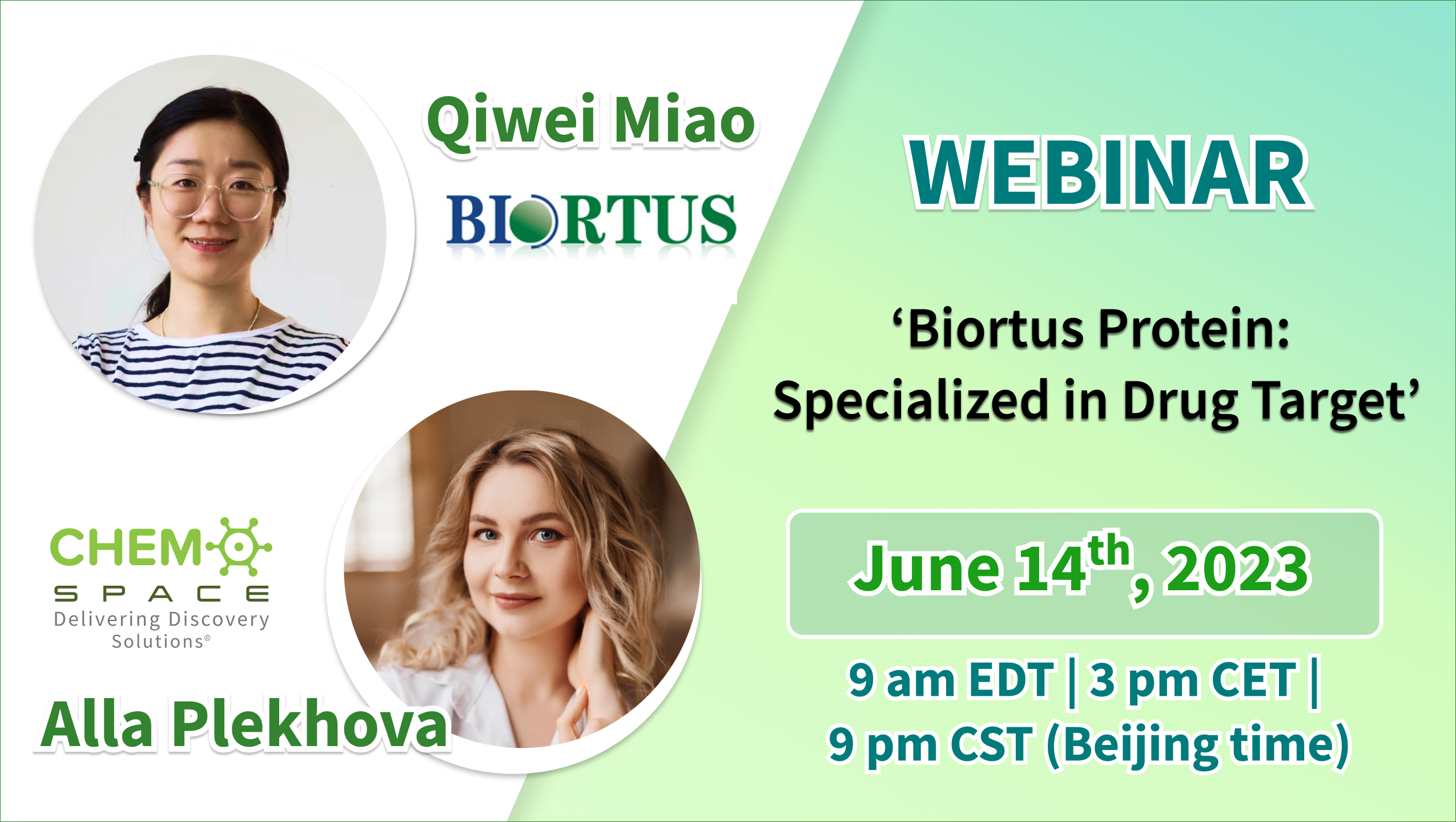 Chemspace & & Biortus Bioscience Webinar | Biortus Protein: Specialized in Drug Target