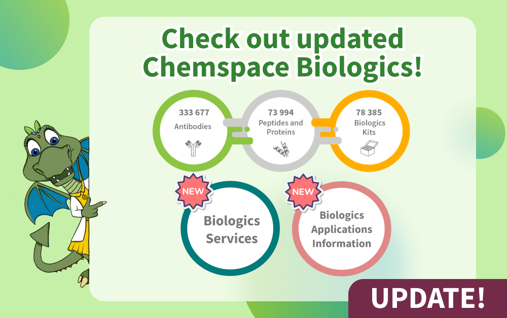 Chemspace | Check out the updated Biologics Page! We offer a great variety of proteins, antibodies, kits, and much more