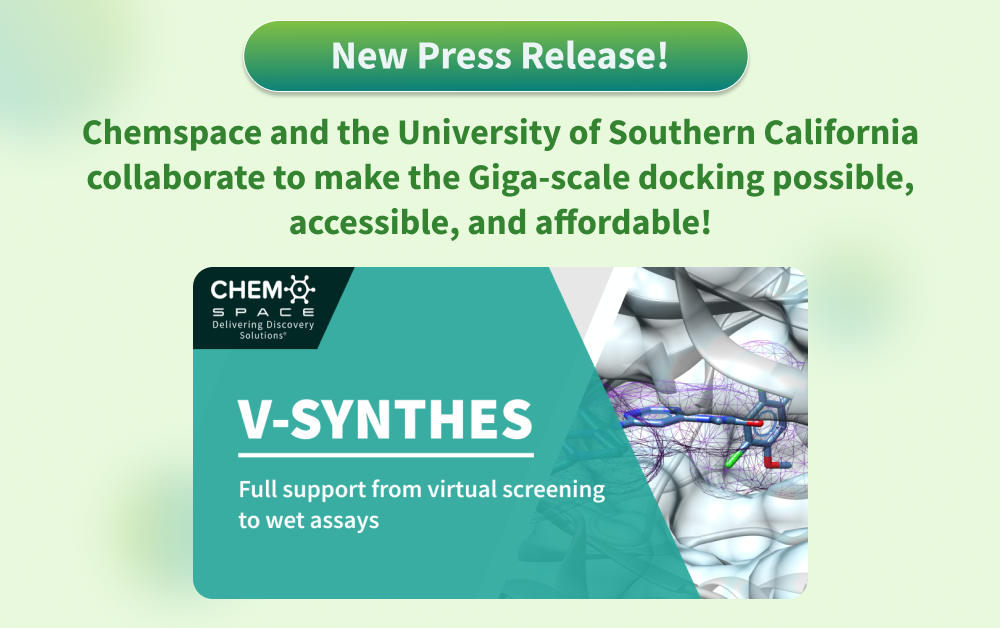 Chemspace | Press Release | V-SYNTHES. We collaborate with the University of Southern California to make Giga-scale docking accessible!