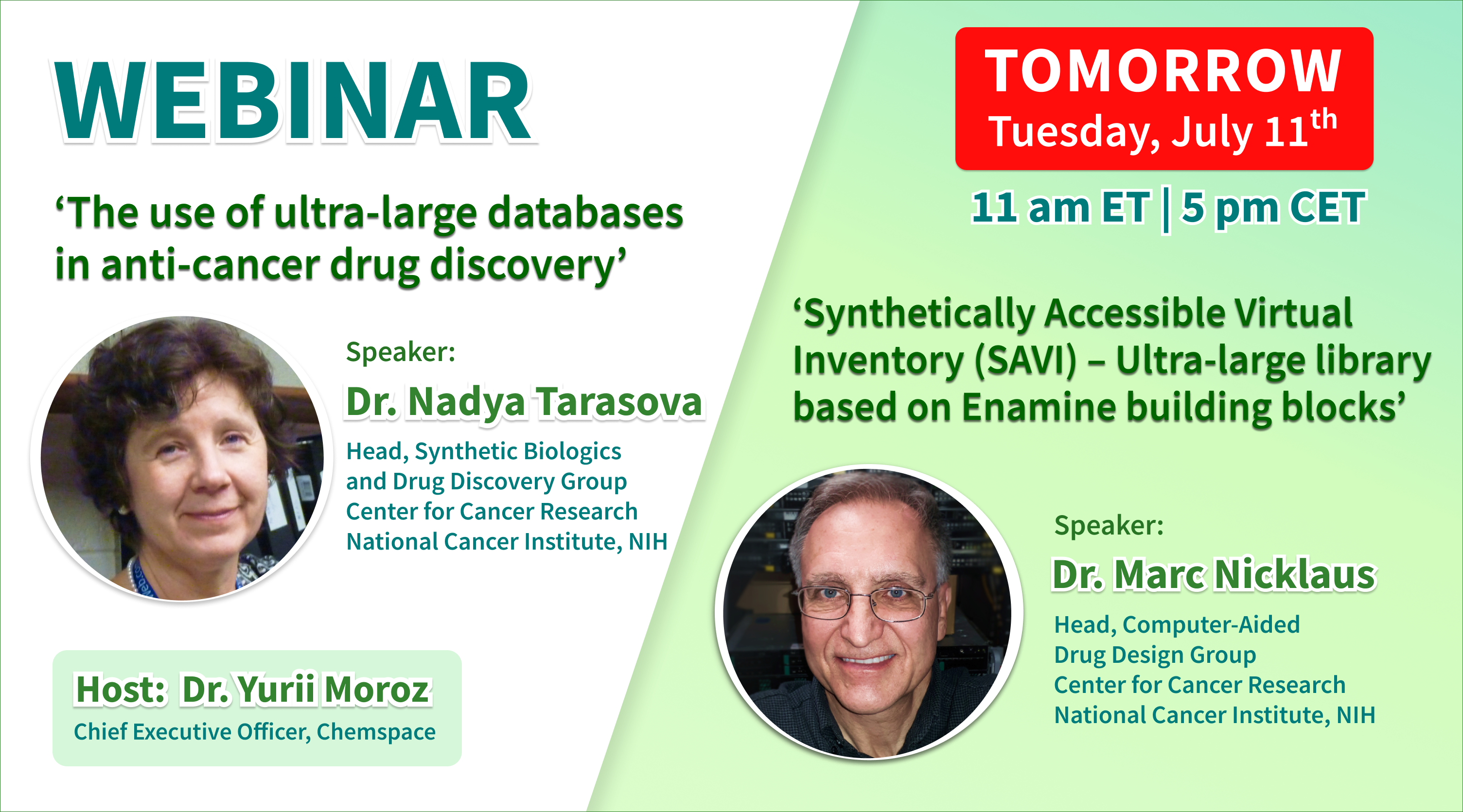 Chemspace | Join the Chemspace Webinar devoted SAVI and usage of ultra-large databases in anti-cancer Drug Discovery, TOMORROW, 11/07/2023