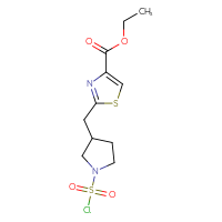Chemical structure of ethyl 2-{[1-(chlorosulfonyl)pyrrolidin-3-yl]methyl}-1,3-thiazole-4-carboxylate - CSSB21224765890