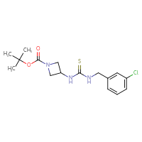 Chemical structure of tert-butyl 3-({[(3-chlorophenyl)methyl]carbamothioyl}amino)azetidine-1-carboxylate - CSSB04730209698