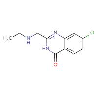 Chemical structure of 7-chloro-2-[(ethylamino)methyl]-3,4-dihydroquinazolin-4-one - CSSB00000253759