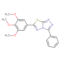 Chemical structure of 3-phenyl-6-(3,4,5-trimethoxyphenyl)-[1,2,4]triazolo[3,4-b][1,3,4]thiadiazole - CSSB00121633755
