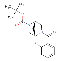 Chemical structure of tert-butyl (1S,4S)-5-(2-bromobenzoyl)-2,5-diazabicyclo[2.2.1]heptane-2-carboxylate - CSSB00232808288