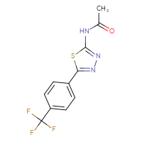 Chemical structure of N-{5-[4-(trifluoromethyl)phenyl]-1,3,4-thiadiazol-2-yl}acetamide - CSSB00104103045