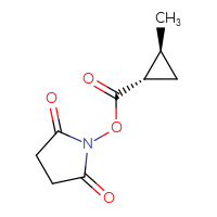 Chemical structure of 2,5-dioxopyrrolidin-1-yl (1S,2S)-2-methylcyclopropane-1-carboxylate - CSSB02130458168