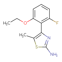 Chemical structure of 4-(2-ethoxy-6-fluorophenyl)-5-methyl-1,3-thiazol-2-amine - CSSB06767334952
