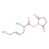 Chemical structure of 2,5-dioxopyrrolidin-1-yl (4E)-2-methylhept-4-enoate - CSSB20270268701