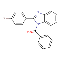 Chemical structure of 1-benzoyl-2-(4-bromophenyl)-1H-1,3-benzodiazole - CSSB06359896991