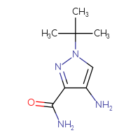Chemical structure of 4-amino-1-tert-butyl-1H-pyrazole-3-carboxamide - CSSB00161156175