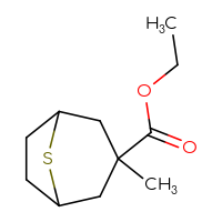 Chemical structure of ethyl 3-methyl-8-thiabicyclo[3.2.1]octane-3-carboxylate - CSSB01217405270