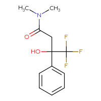 Chemical structure of 4,4,4-trifluoro-3-hydroxy-N,N-dimethyl-3-phenylbutanamide - CSSB01432918217