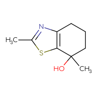 Chemical structure of 2,7-dimethyl-4,5,6,7-tetrahydro-1,3-benzothiazol-7-ol - CSSB06799895790