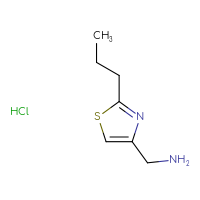 Chemical structure of 1-(2-propyl-1,3-thiazol-4-yl)methanamine hydrochloride - CSSB00015183261