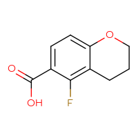 Chemical structure of 5-fluoro-3,4-dihydro-2H-1-benzopyran-6-carboxylic acid - CSSB02496062383