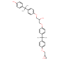 Chemical structure of 4-[2-(4-{2-hydroxy-3-[4-(2-{4-[(oxiran-2-yl)methoxy]phenyl}propan-2-yl)phenoxy]propoxy}phenyl)propan-2-yl]phenol - CSSB15060482482