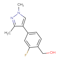 Chemical structure of [4-(1,3-dimethyl-1H-pyrazol-4-yl)-2-fluorophenyl]methanol - CSSB00019265949