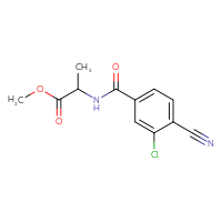 Chemical structure of methyl 2-[(3-chloro-4-cyanophenyl)formamido]propanoate - CSSB01046956189