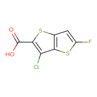 Chemical structure of 3-chloro-5-fluorothieno[3,2-b]thiophene-2-carboxylic acid - CSSB14929135390