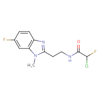 Chemical structure of 2-chloro-2-fluoro-N-[2-(6-fluoro-1-methyl-1H-1,3-benzodiazol-2-yl)ethyl]acetamide - CSSB21332117315