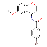 Chemical structure of 4-bromo-N-[(4R)-6-methoxy-3,4-dihydro-2H-1-benzopyran-4-yl]benzamide - CSSB02122010534