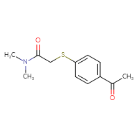 Chemical structure of 2-[(4-acetylphenyl)sulfanyl]-N,N-dimethylacetamide - CSSB00012063750