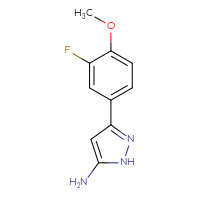 Chemical structure of 3-(3-fluoro-4-methoxyphenyl)-1H-pyrazol-5-amine - CSSB00011769386
