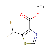 Chemical structure of methyl 5-(difluoromethyl)-1,3-thiazole-4-carboxylate - CSSB09892454666