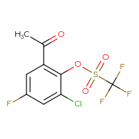 Chemical structure of 2-acetyl-6-chloro-4-fluorophenyl trifluoromethanesulfonate - CSSB21332153253