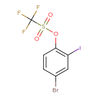Chemical structure of 4-bromo-2-iodophenyl trifluoromethanesulfonate - CSSB20787210275