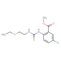 Chemical structure of methyl 5-chloro-2-({[2-(ethylsulfanyl)ethyl]carbamothioyl}amino)benzoate - CSSB21432500315