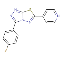 Chemical structure of 4-[3-(4-fluorophenyl)-[1,2,4]triazolo[3,4-b][1,3,4]thiadiazol-6-yl]pyridine - CSSB00121637850