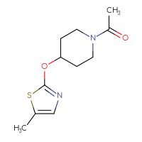 Chemical structure of 1-{4-[(5-methyl-1,3-thiazol-2-yl)oxy]piperidin-1-yl}ethan-1-one - CSSB21123230011