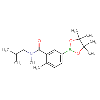 Chemical structure of N,2-dimethyl-N-(2-methylprop-2-en-1-yl)-5-(4,4,5,5-tetramethyl-1,3,2-dioxaborolan-2-yl)benzamide - CSSB02526778992