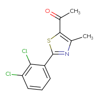Chemical structure of 1-[2-(2,3-dichlorophenyl)-4-methyl-1,3-thiazol-5-yl]ethan-1-one - CSSB00005509550