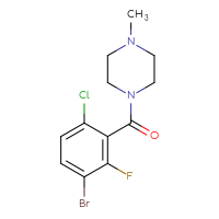 Chemical structure of 1-(3-bromo-6-chloro-2-fluorobenzoyl)-4-methylpiperazine - CSSB01383593159