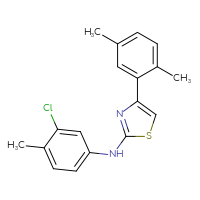 Chemical structure of N-(3-chloro-4-methylphenyl)-4-(2,5-dimethylphenyl)-1,3-thiazol-2-amine - CSSB00121720827