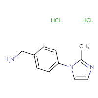 Chemical structure of 1-[4-(2-methyl-1H-imidazol-1-yl)phenyl]methanamine dihydrochloride - CSSB00025718213