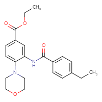 Chemical structure of ethyl 3-(4-ethylbenzamido)-4-(morpholin-4-yl)benzoate - CSSB00121621629