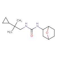 Chemical structure of 3-(2-cyclopropyl-2-methylpropyl)-1-{7-oxabicyclo[2.2.1]heptan-2-yl}urea - CSSB01646246542