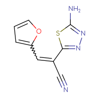 Chemical structure of 2-(5-amino-1,3,4-thiadiazol-2-yl)-3-(furan-2-yl)prop-2-enenitrile - CSSB00021174663