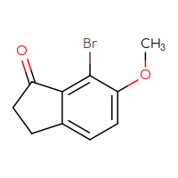 Chemical structure of 7-bromo-6-methoxy-2,3-dihydro-1H-inden-1-one - CSSB00010009199