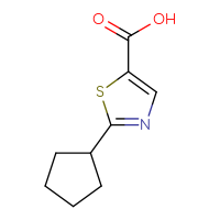 Chemical structure of 2-cyclopentyl-1,3-thiazole-5-carboxylic acid - CSSB00011375745