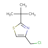Chemical structure of 2-tert-butyl-4-(chloromethyl)-1,3-thiazole - CSSB00000738830