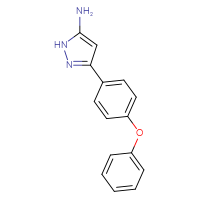 Chemical structure of 3-(4-phenoxyphenyl)-1H-pyrazol-5-amine - CSSB00020603848