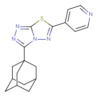 Chemical structure of 4-[3-(adamantan-1-yl)-[1,2,4]triazolo[3,4-b][1,3,4]thiadiazol-6-yl]pyridine - CSSB00121604423