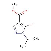 Chemical structure of methyl 5-bromo-1-(propan-2-yl)-1H-pyrazole-4-carboxylate - CSSB00021432333