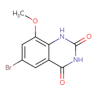 Chemical structure of 6-bromo-8-methoxy-1,2,3,4-tetrahydroquinazoline-2,4-dione - CSSB00021585364
