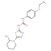 Chemical structure of 1-(4-ethoxyphenyl)-3-[5-(2-methylpiperidin-1-yl)-1,3,4-thiadiazol-2-yl]urea - CSSB03437362029